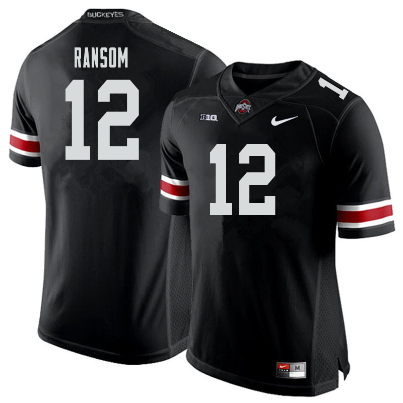 Ohio State Buckeyes #12 Lathan Ransom College Football Jerseys Sale-Black